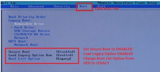 DELL XPS UEFI