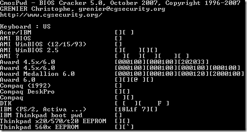 Recover BIOS Password
