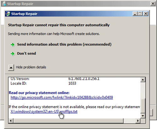 startup problem report